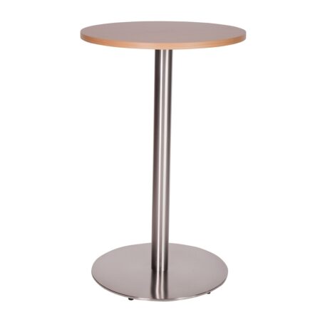 NEVADA Brushed Steel Round Pedestal Base Poseur Table with Square or Round MFC Top | All Crematoria Extras | CT3-P