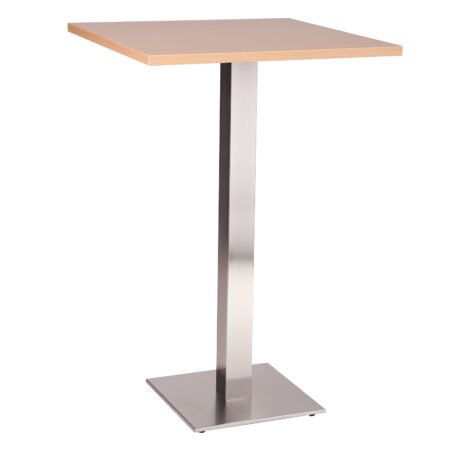 NEVADA Brushed Steel Square Pedestal Base Poseur Table with Square or Round MFC Top | All Crematoria Extras | CT3S-P