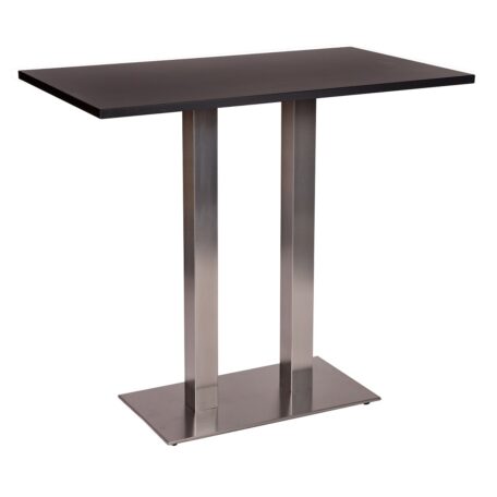 NEVADA Brushed Steel Twin Pedestal Base Poseur Table with Rectangular MFC Top | All Crematoria Extras | CT3S-P