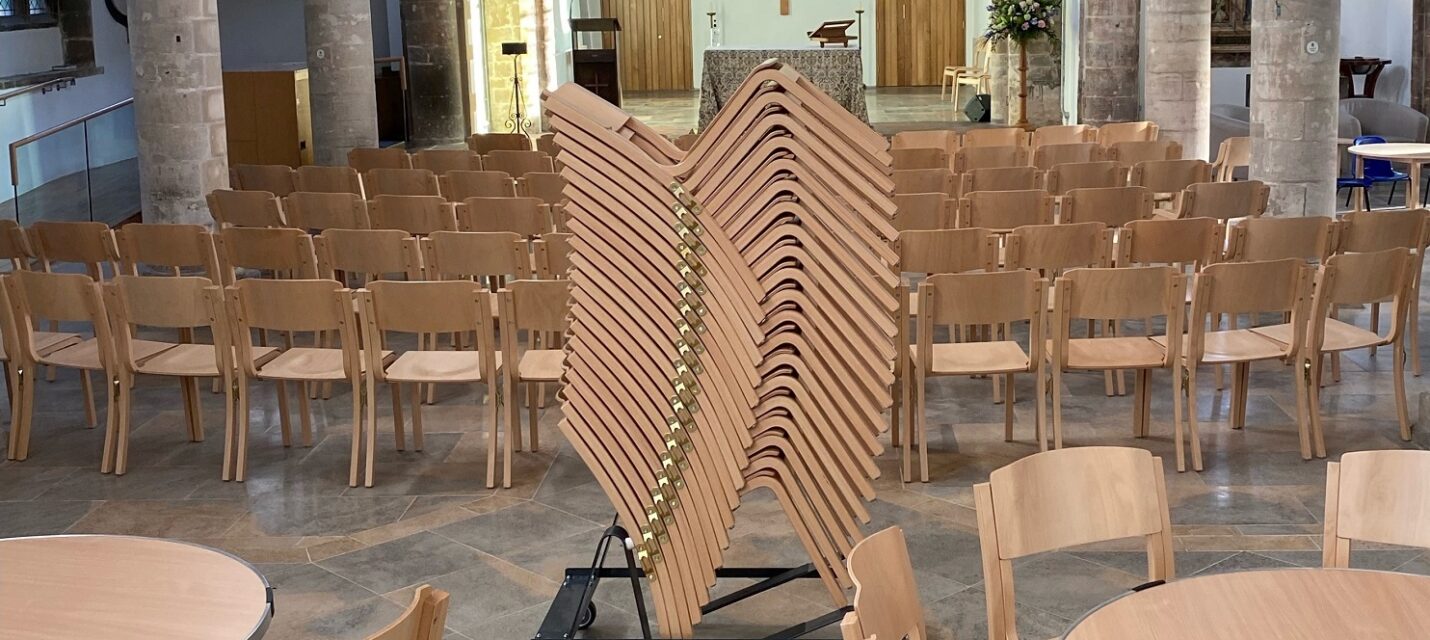 church chairs, wooden chairs, stacking wooden chairs, lightweight chairs